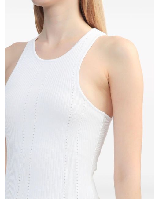 IRO White Racerback Gathered Dress