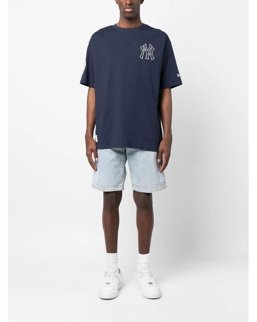 KTZ Blue Logo-Print Cotton T-Shirt for men