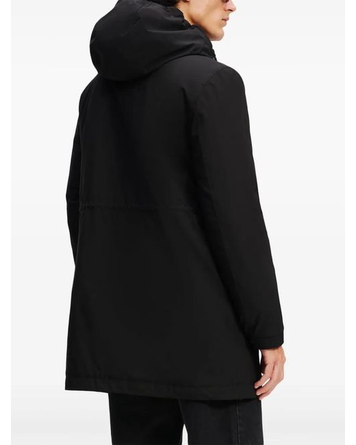 Karl Lagerfeld Black Ultra Lightweight Hooded Parka for men