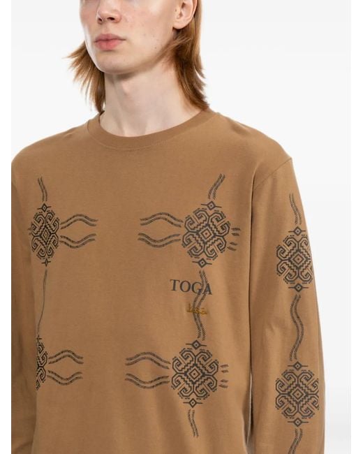 Toga Natural Graphic-Print T-Shirt for men