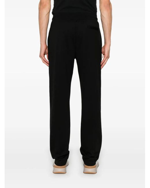 Zegna Black Wool Track Trousers for men
