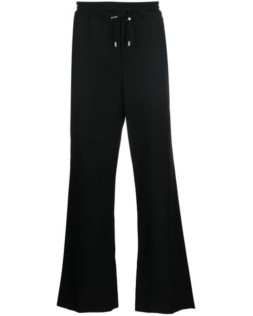 Balmain Black Wide-Leg Virgin-Wool Trousers for men