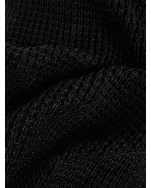 AllSaints Black Textured Logo-Plaque Scarf for men