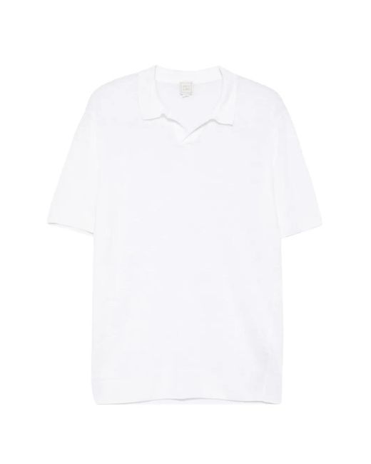 120% Lino White Sweat À Col En Jean De Coton for men