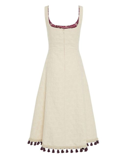 LaDoubleJ White Sophia Embroidered Flared Dress