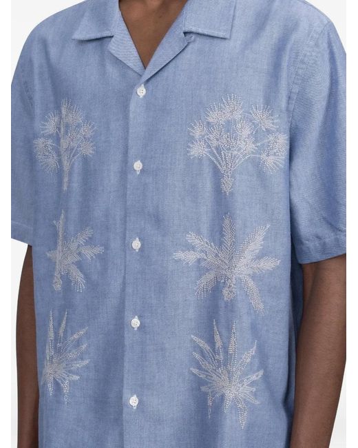 Universal Works Blue Road Trip Shirt for men