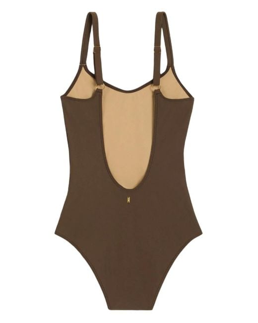 AMI Brown Scoop-Neck Swimsuit