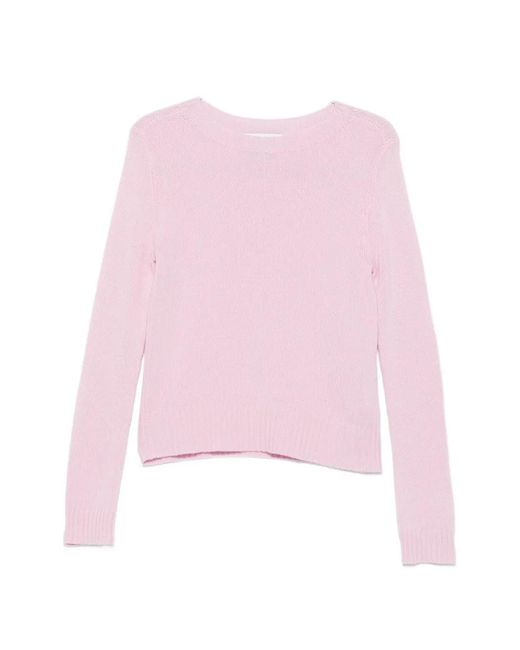 Bompard Pink Cashmere Crew-Neck Sweater