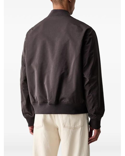 ARMANI EXCHANGE Black Logo-Patch Bomber Jacket for men