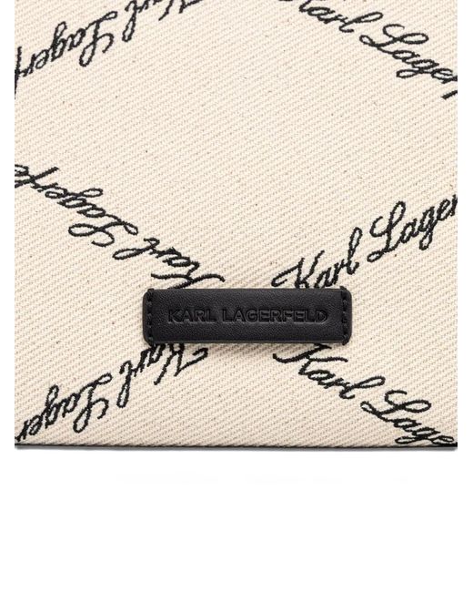 Karl Lagerfeld Natural K/Ville Logo-Print Tote Bag