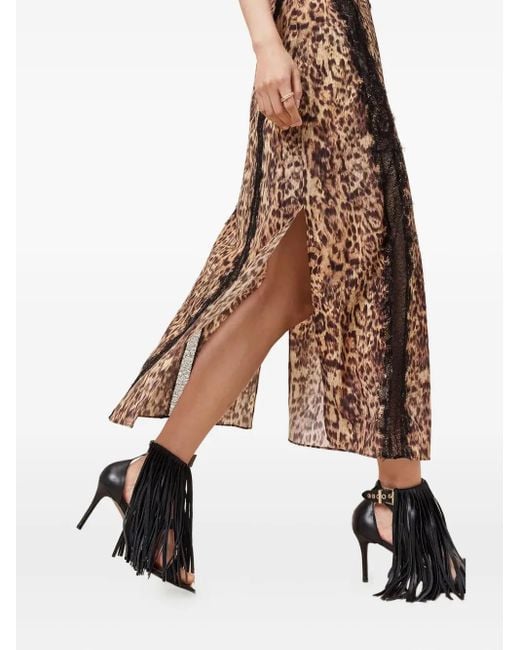 AllSaints Brown Melia Leopard-Print Maxi Dress