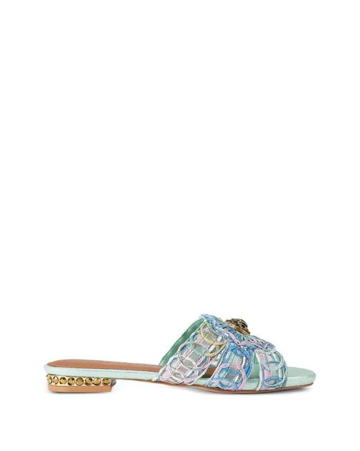 Kurt Geiger Blue Woven Eagle Head Sandals