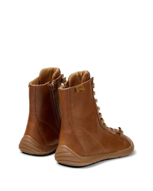 Camper Brown Peu Path+ Leather Ankle Boots