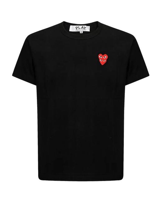 COMME DES GARÇONS PLAY Black Logo-Appliqué Cotton T-Shirt