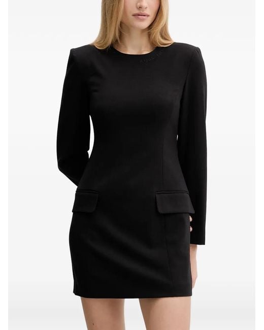 ARMANI EXCHANGE Black Flap-Pocket Mini Dress