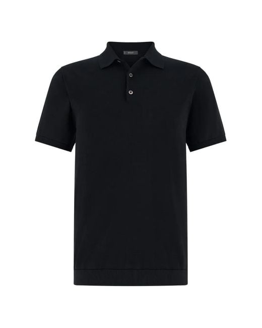 Boggi Black Buttoned Polo Shirt for men