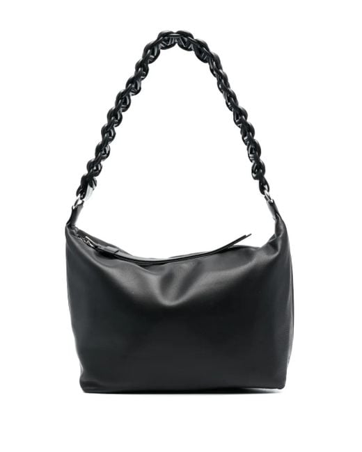 Kara Black Lattice Leather Tote Bag