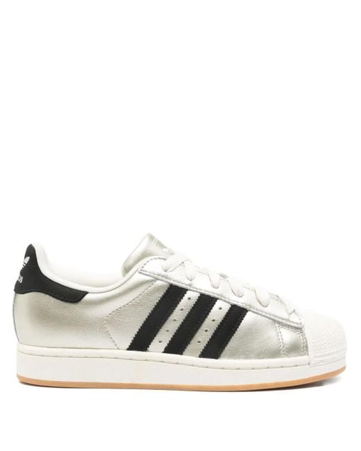 Adidas Originals White Superstar Ii 3-Stripe Sneakers