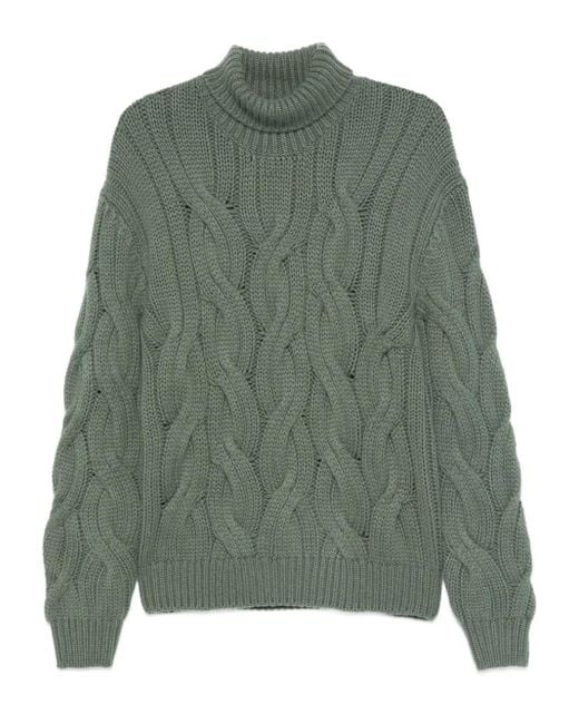 Mauro Ottaviani Rollkragenpullover Mit Zopfmuster in Green für Herren