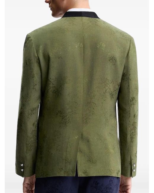 Shanghai Tang Green Single-Breasted Blazer for men