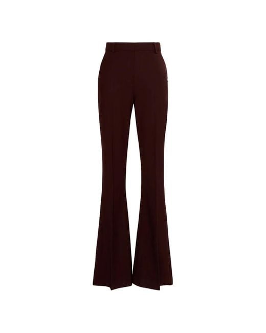 Sportmax Purple Pressed-Crease Flared Trousers