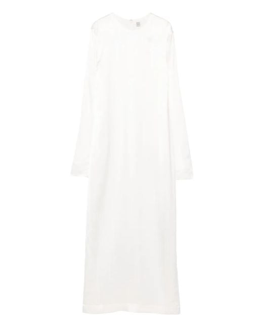 Totême  White Midikleid mit langen Ärmeln