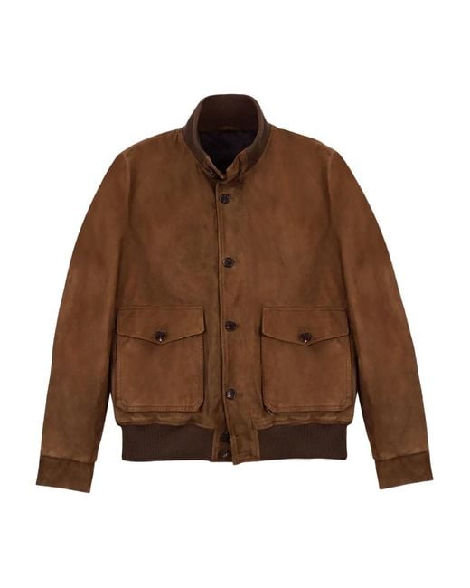 Chaqueta Bómber De Ante Con Cremallera Slowear de hombre de color Brown