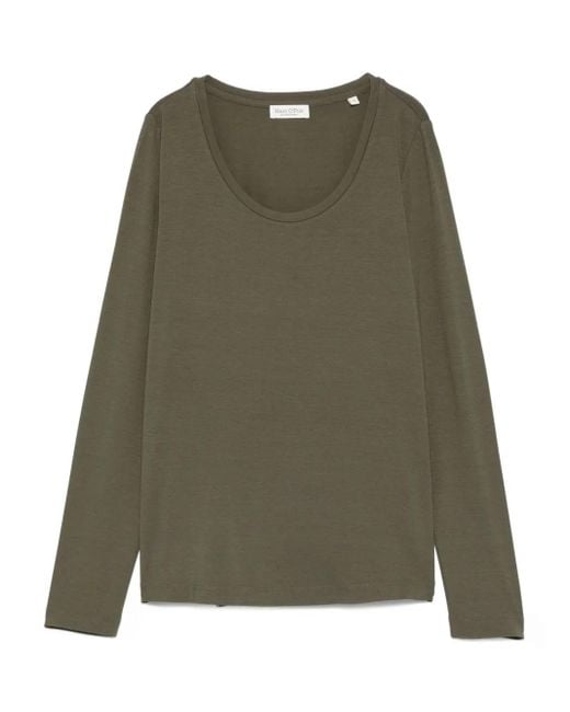 Marc O' Polo Green Scoop-Neck Long-Sleeve Top