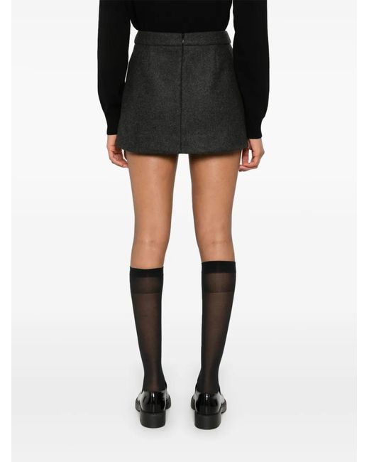 Plan C Black Sequined Mélange-Effect Mini Skirt