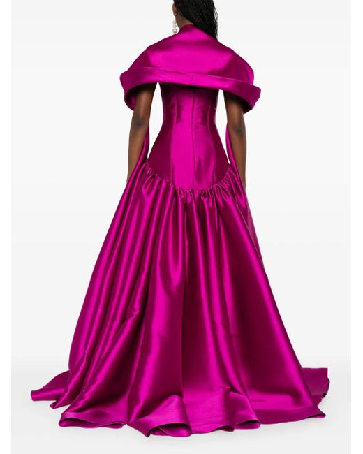 Robe Longue En Satin Solace London en coloris Pink