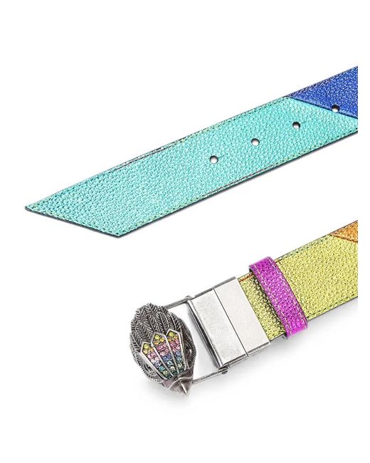 Kurt Geiger Blue Reversible Eagle Belt