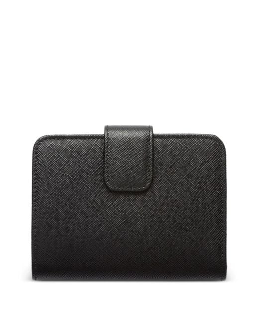 Prada Black Snap Fastener Small Leather Wallet