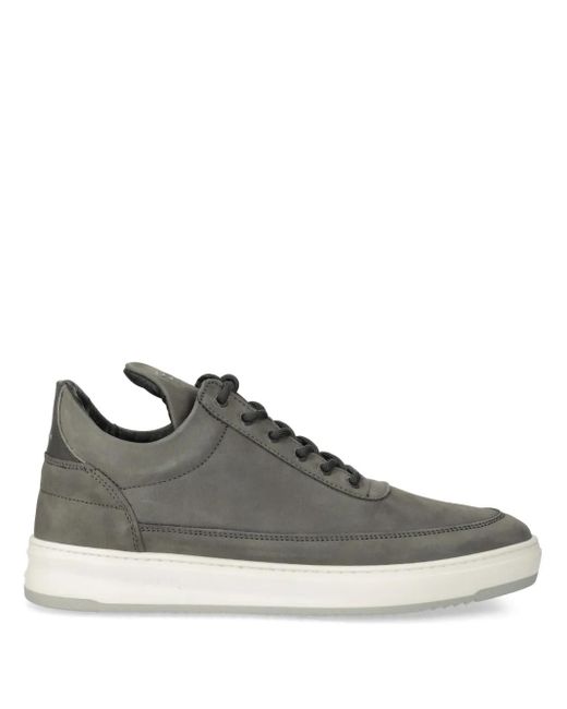 Filling Pieces Brown Panelled Suede Low-Top Sneakers for men
