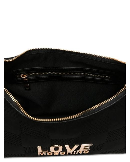 Borsa A Spalla Con Applicazione di Love Moschino in Black