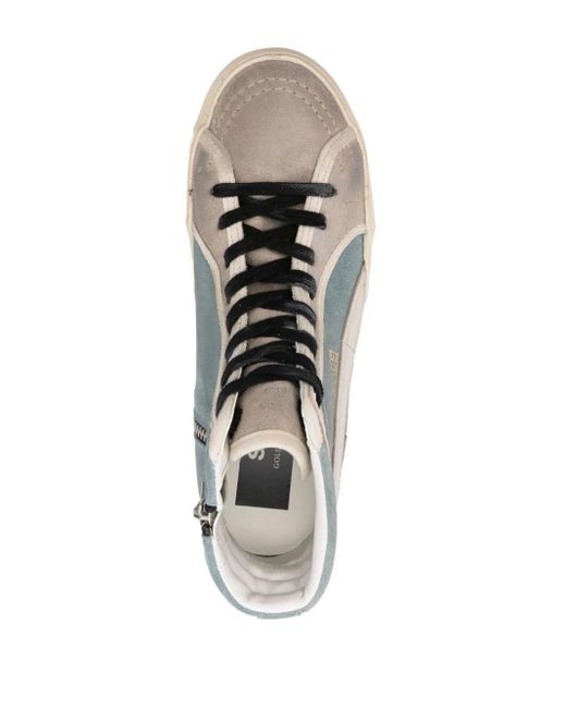 Golden Goose Deluxe Brand White Slide Suede Sneakers