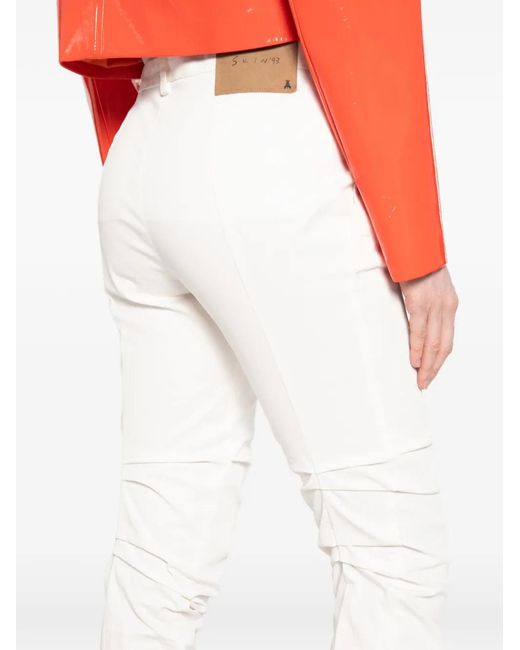 Patrizia Pepe White Ruched Trousers