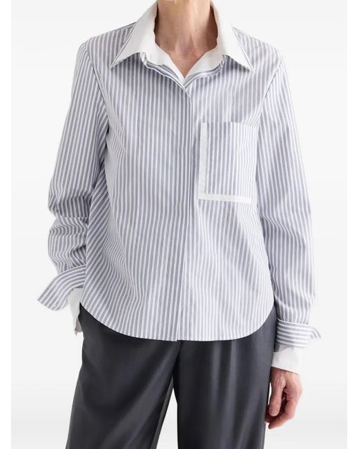 Twp Gray Double Layer Striped Shirt