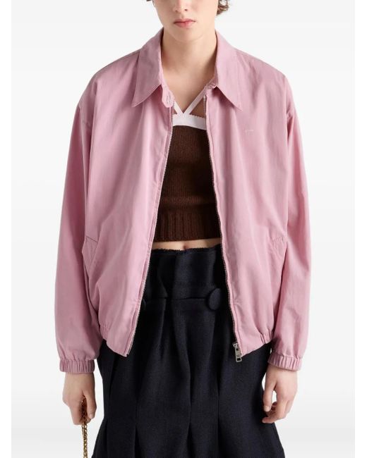 Veste À Col Chemise Prada en coloris Pink