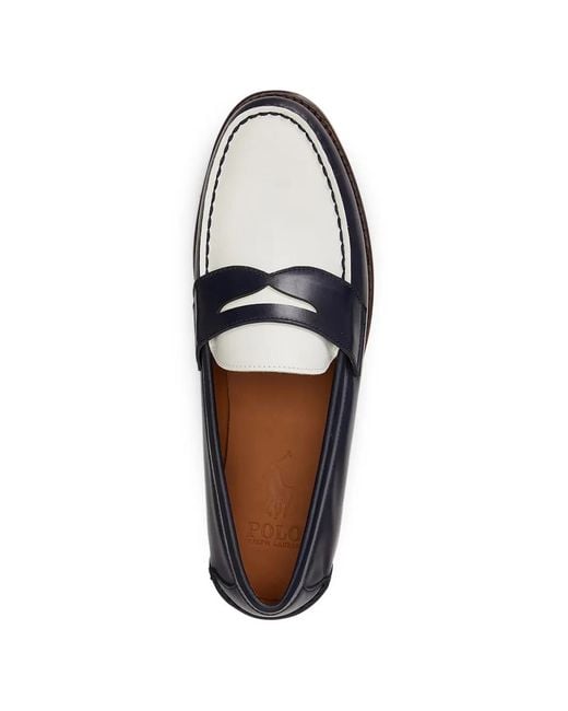 Polo Ralph Lauren Blue Alston Two-Tone Penny Loafers for men