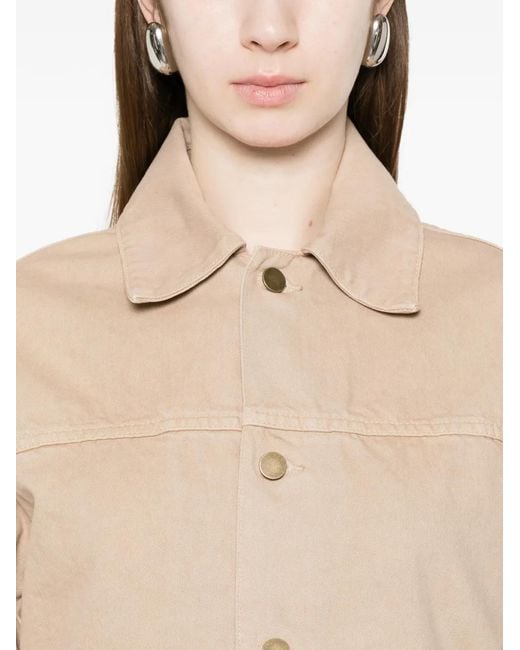 Enza Costa Natural Buttoned Cotton Jacket