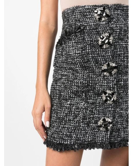 Philipp Plein Gray Mini Skirt