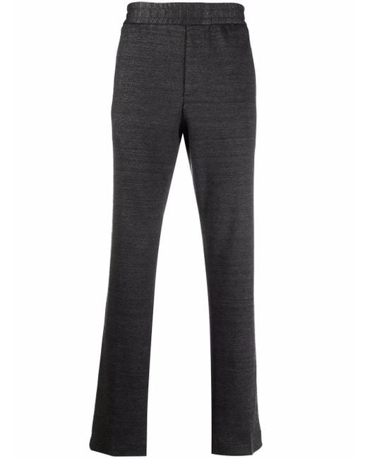 Ferragamo Blue Elasticated-Waistband Straight-Leg Trousers for men