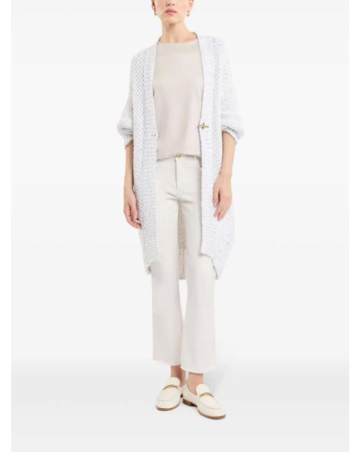 Fay White Cropped Jeans