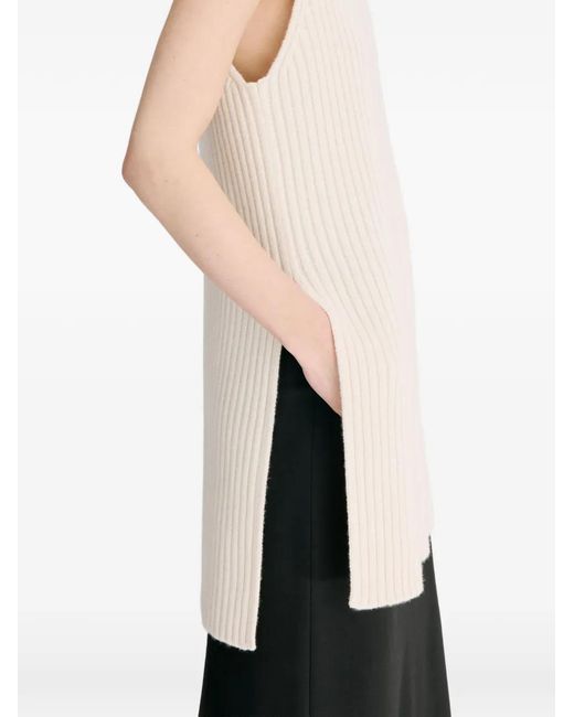 Loulou de Saison White Becca Stand-Collar Sweater