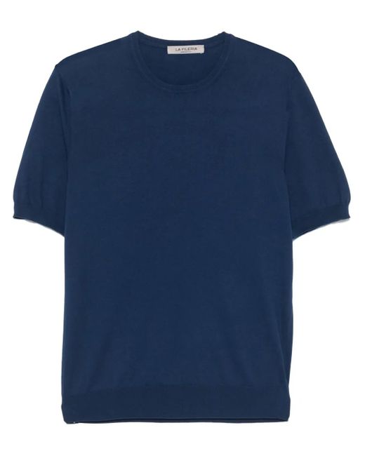 メンズ Fileria コットン Tシャツ Blue