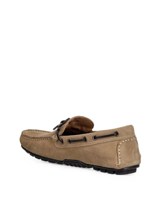 Barbour Brown Courage Driving Leather Boat Shoes for men