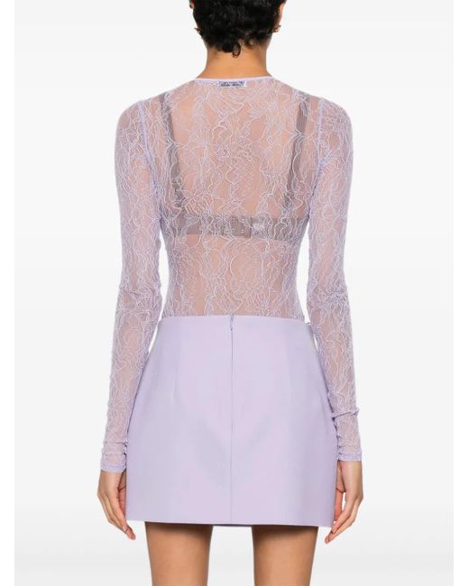 Wardrobe NYC Purple Long-Sleeve Bodysuit