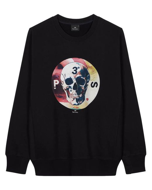 Paul Smith Black Skull-Print Sweatshirt for men