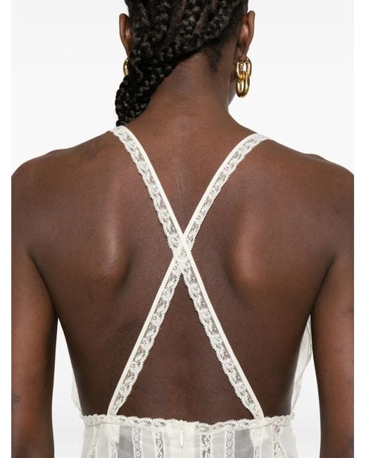 Ermanno Scervino White Lace-Detail Mini Dress