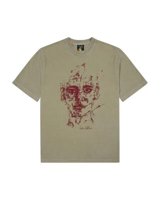 Kidsuper Green Face-Graphic Cotton T-Shirt for men